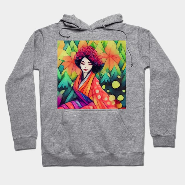 Japanese Woman Geisha - Enhance Creative Hoodie by Wear it Proudly